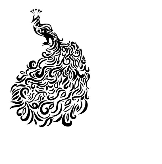 Download Peacock Swirl Mandala Style Svg Cutting File Etsy