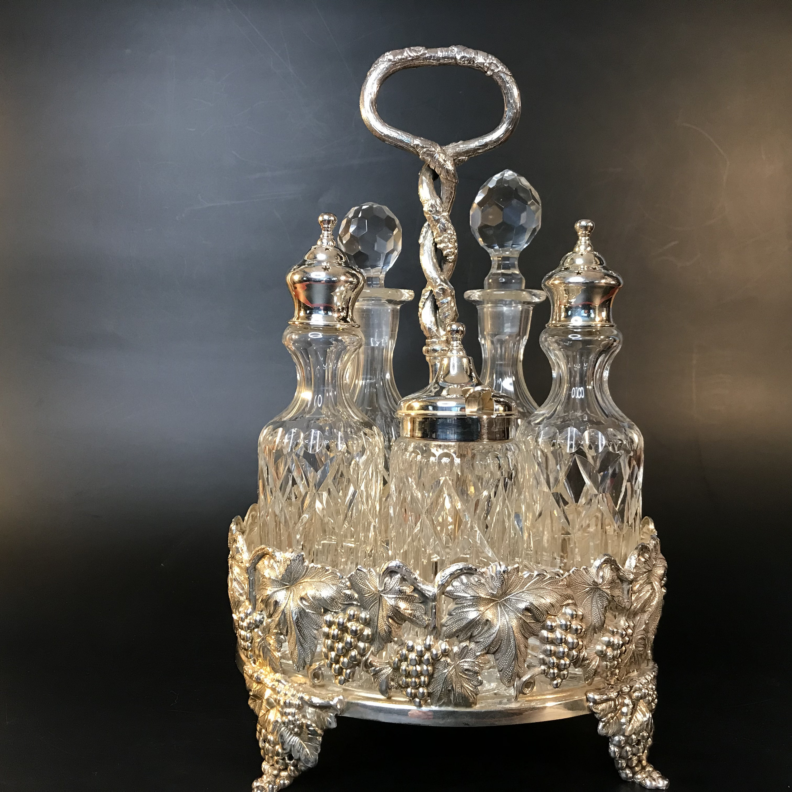 Exquisite Topázio Portugal Silverplate Condiment Cruet Table Set