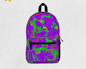 ? Purple Woven Baja Backpack Boho Hippie Festival Bag ✨ Tribal Woven Backpack Boho Aztec Hippie Southwestern Baja  main image 4