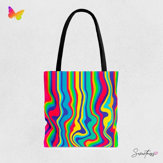 Sweetness Festival Tote Bag: Abstrakte Farbe Swirl Lebendige Neon