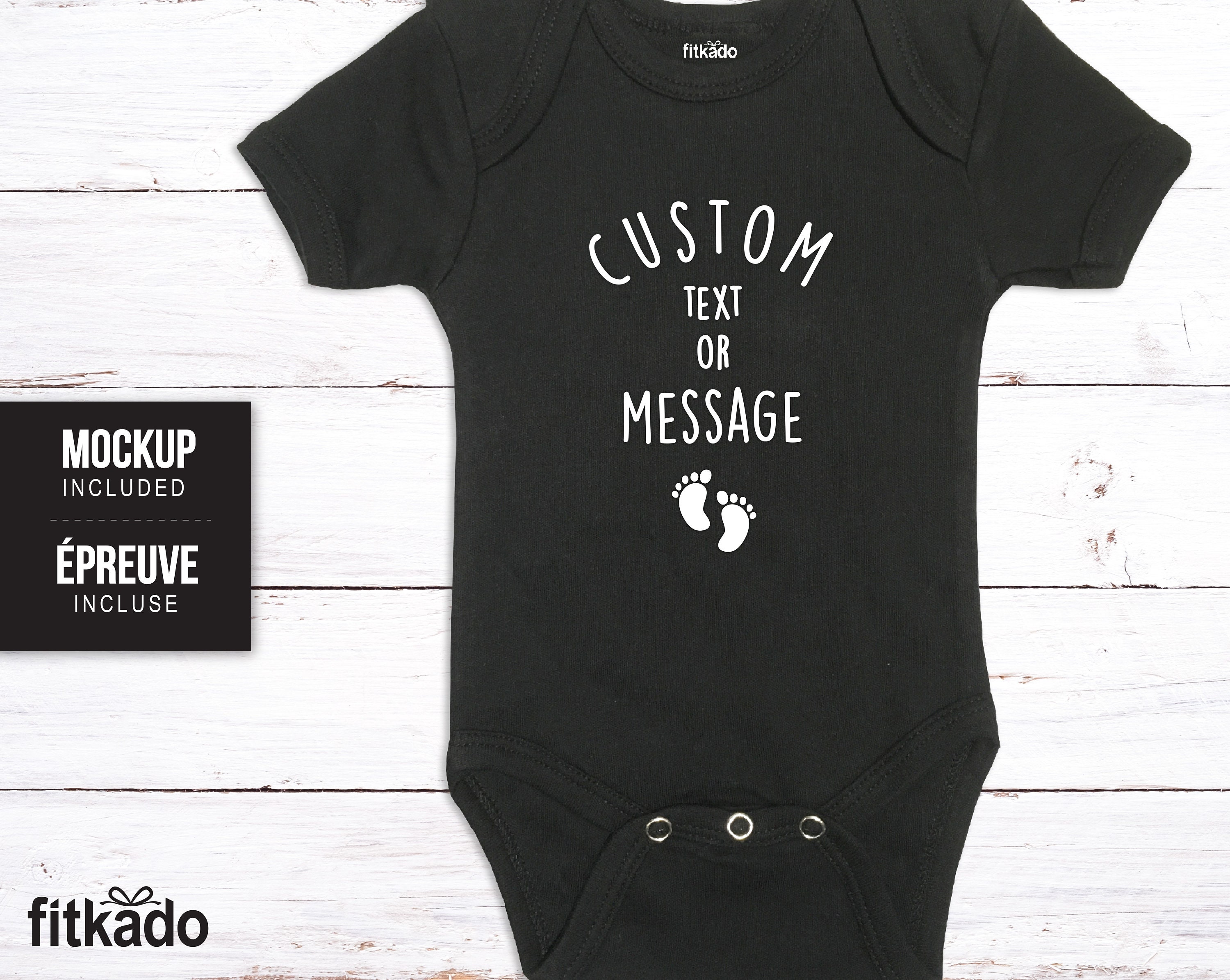 Custom Baby Bodysuit personalized with your message or text Etsy