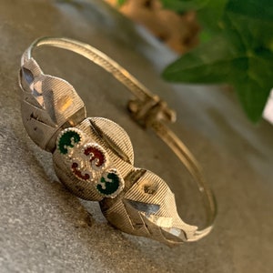 Bracelet Jonc Vintage En Argent Massif Poinçonné - Bijou Ethnique Rétro, Style Ancien