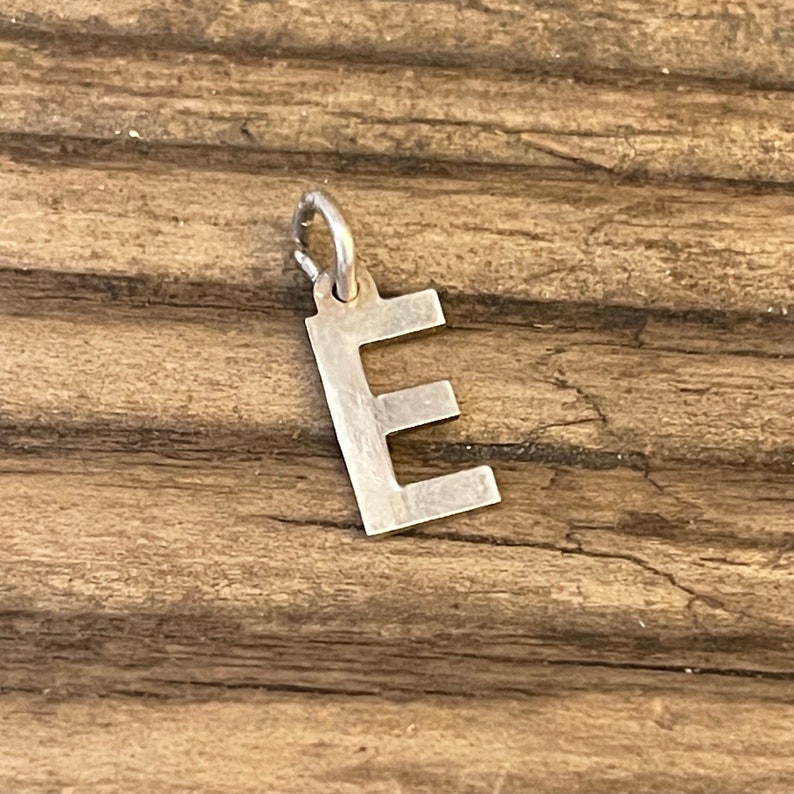 Hallmarked Uppercase Alphabet Initial Tiny Dainty Necklace Bracelet Pendant Vintage Solid Silver Letter E Charm Name Birthday Gift