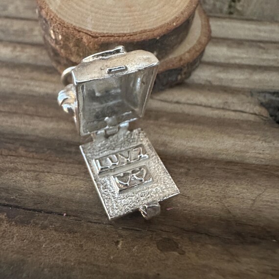 Vintage Solid Silver Opening Telephone Charm, Tra… - image 6