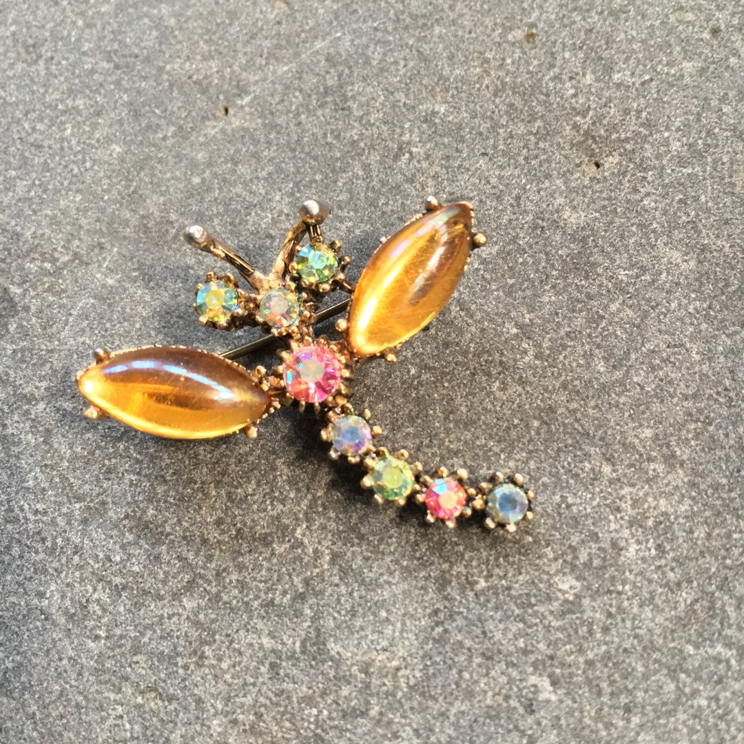 Broche Vintage En Cristal Multicolore Sur Métal Argenté - Modèle K28 - Occasion