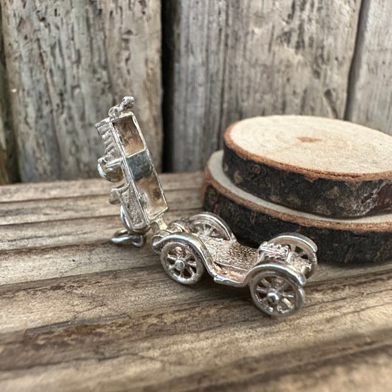 Vintage Solid Silver Opening Car Charm | Miniatur… - image 5