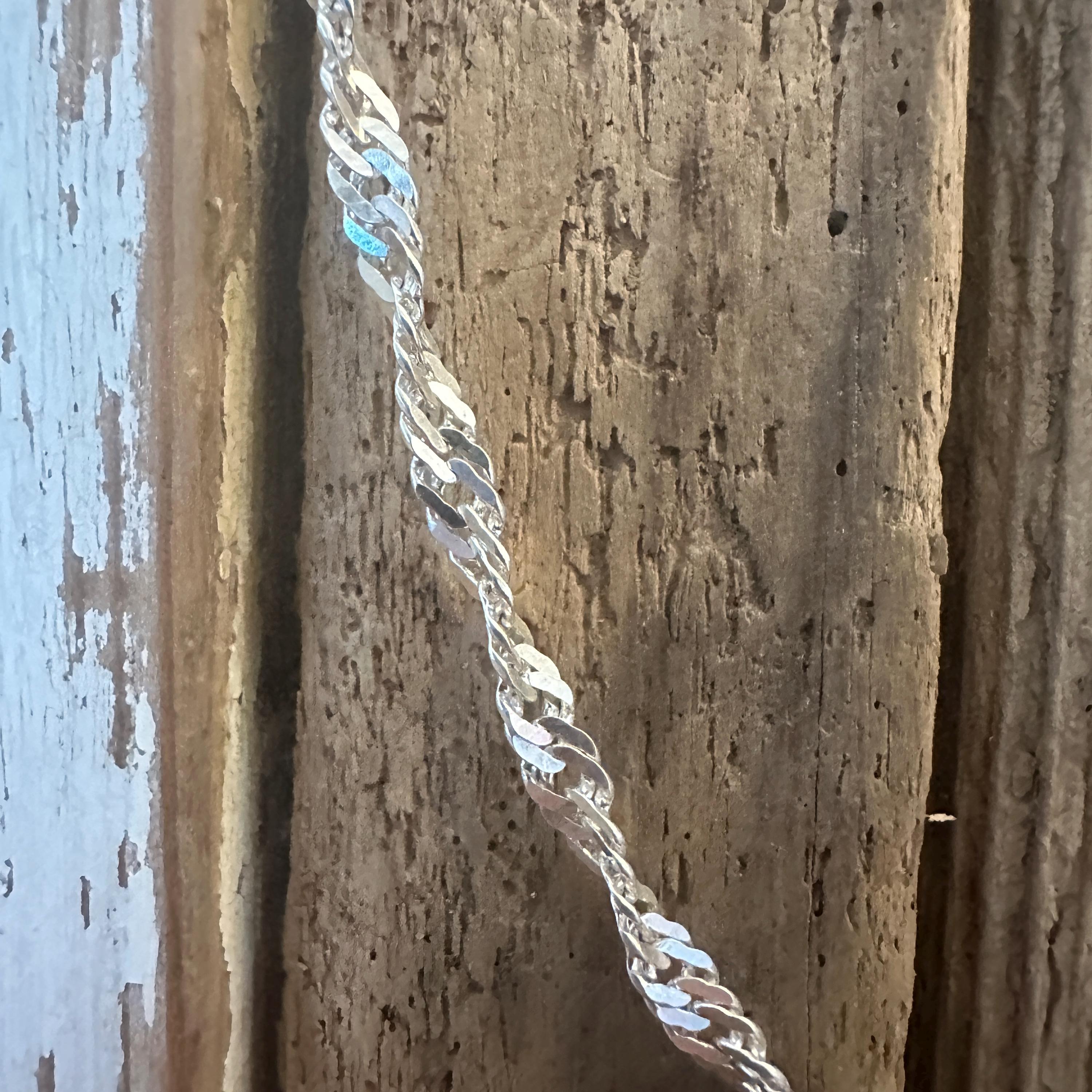 Vintage Solid Silver Twist Link Necklace, 1995 Hallmarked