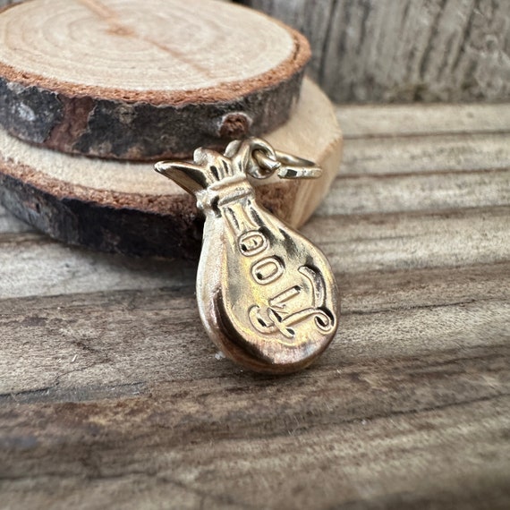 Vintage massiver 9ct Gold Geldbeutel Charm 100 Pfund Munzsack Halskette Armband Anhanger Britischer Money Banker Investor ISA Geburtstagsgeschenk Etsy