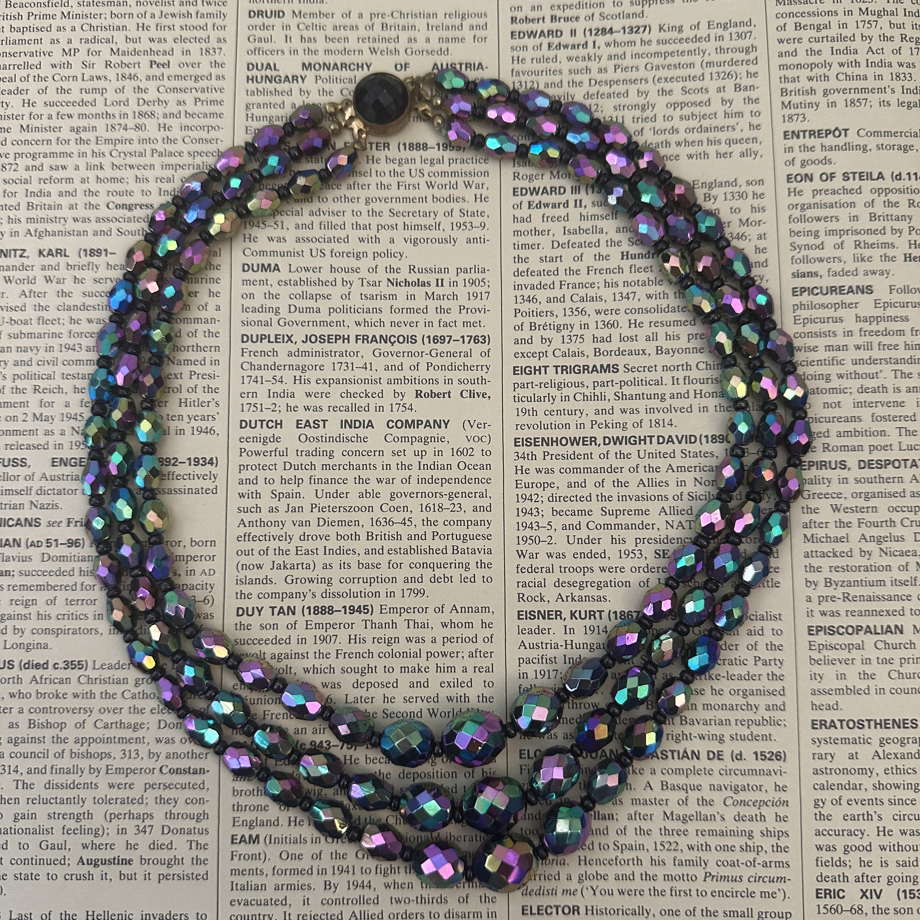 Vintage Carnival Glass Necklace | Austrian 1950s Jewellery