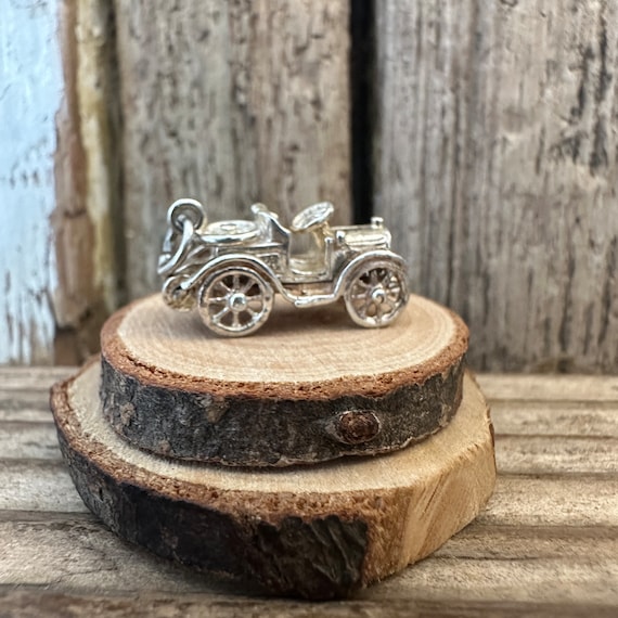 Vintage Solid Silver Opening Car Charm | Miniatur… - image 2