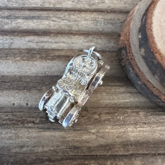 Vintage Solid Silver Opening Car Charm | Miniatur… - image 3