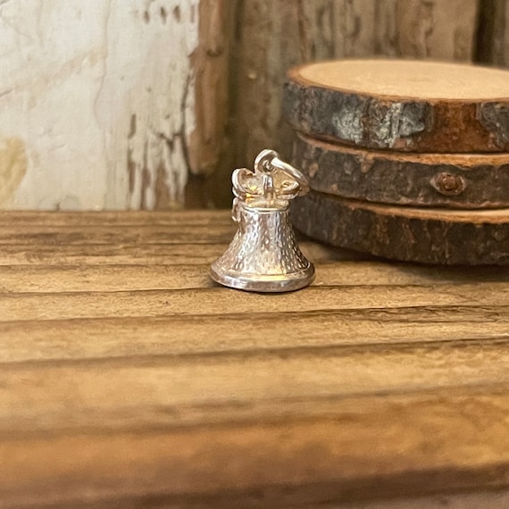 Vintage Silver Ornate Bell Charm | Wedding Church… - image 5