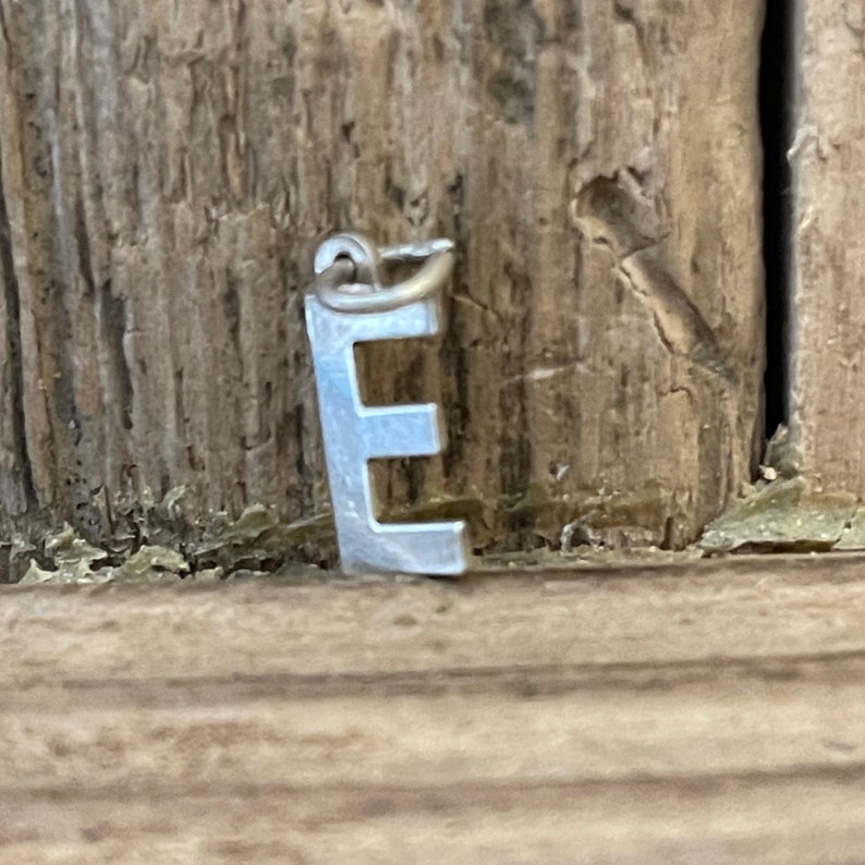 Hallmarked Uppercase Alphabet Initial Tiny Dainty Necklace Bracelet Pendant Vintage Solid Silver Letter E Charm Name Birthday Gift