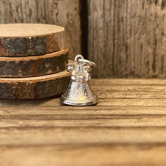 Vintage Silver Ornate Bell Charm | Wedding Church… - image 1