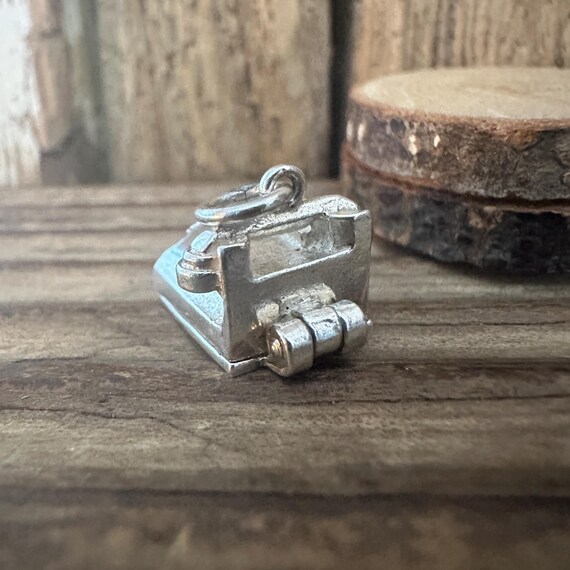 Vintage Solid Silver Opening Telephone Charm, Tra… - image 4