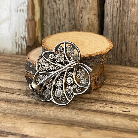 Vintage Solid Silver Leaf Brooch | Hallmarked 835… - image 4