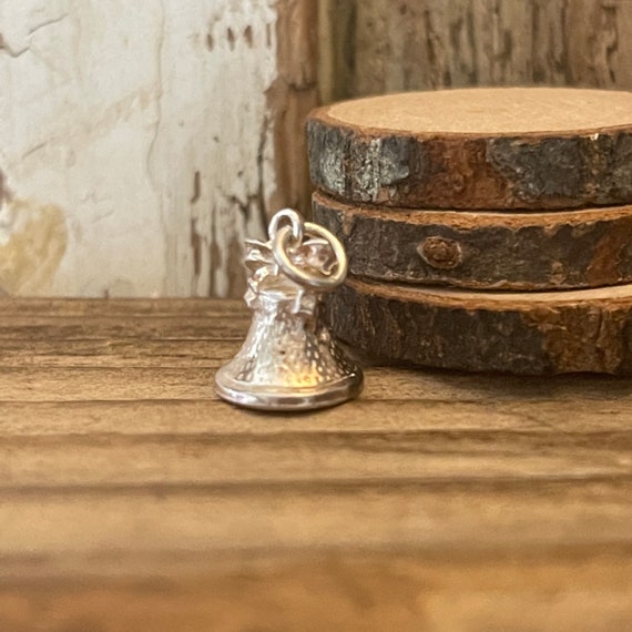 Vintage Silver Ornate Bell Charm | Wedding Church… - image 2