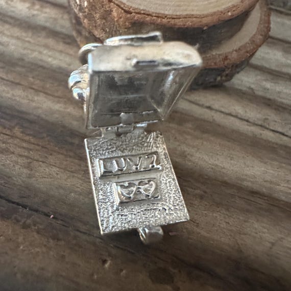 Vintage Solid Silver Opening Telephone Charm, Tra… - image 7