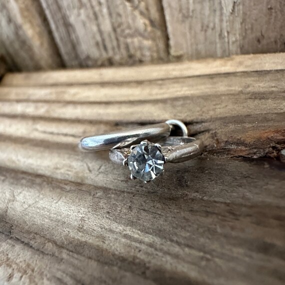 Vintage Solid Silver Bridal Rings Charm | Mini So… - image 6
