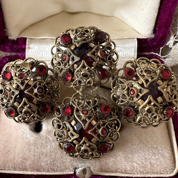 Charming antique Bohemian filigree brooch