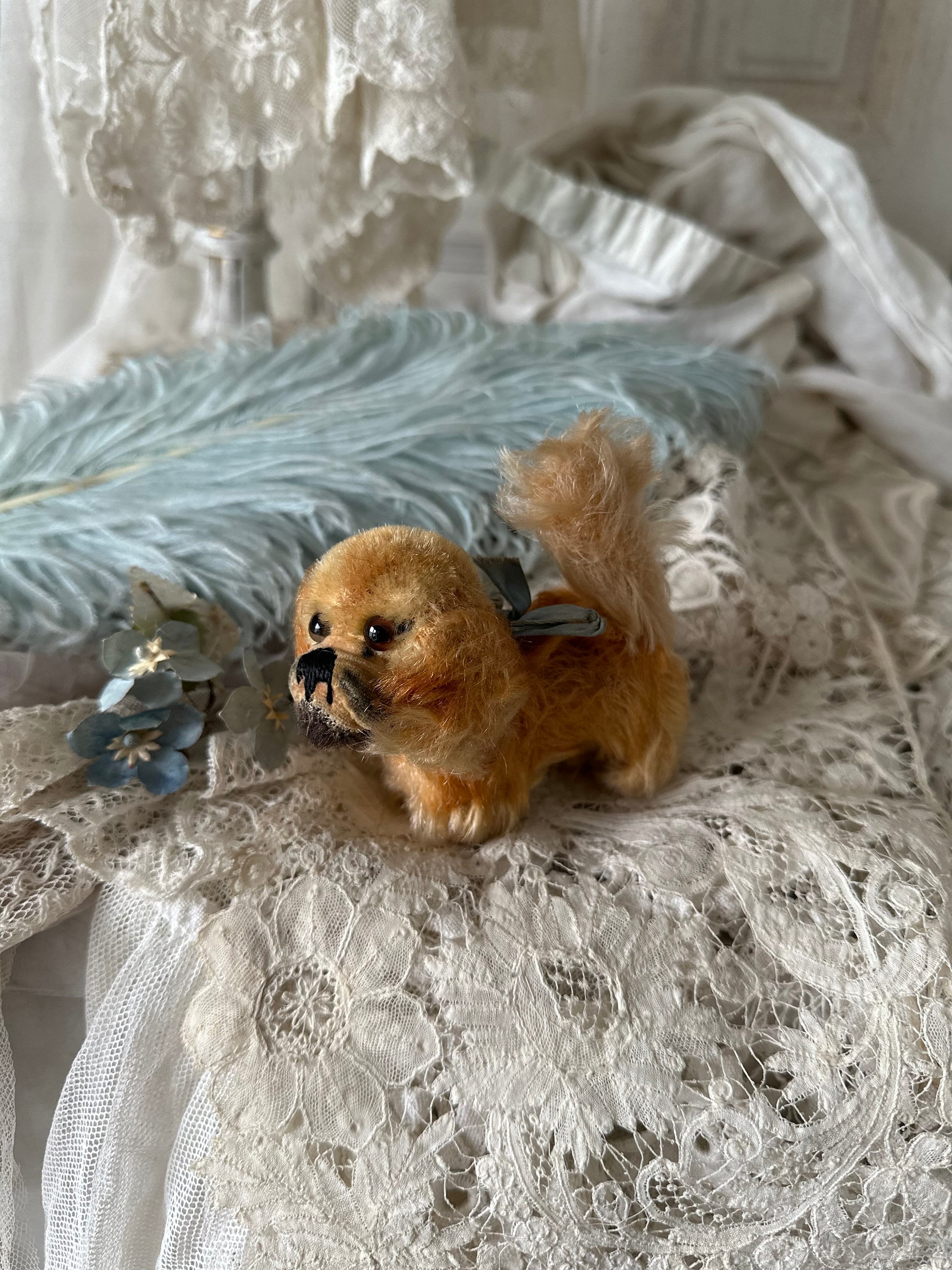 Steiff Dog “peky” – Vintage Pekingese – Ca. 1950s – 10cm