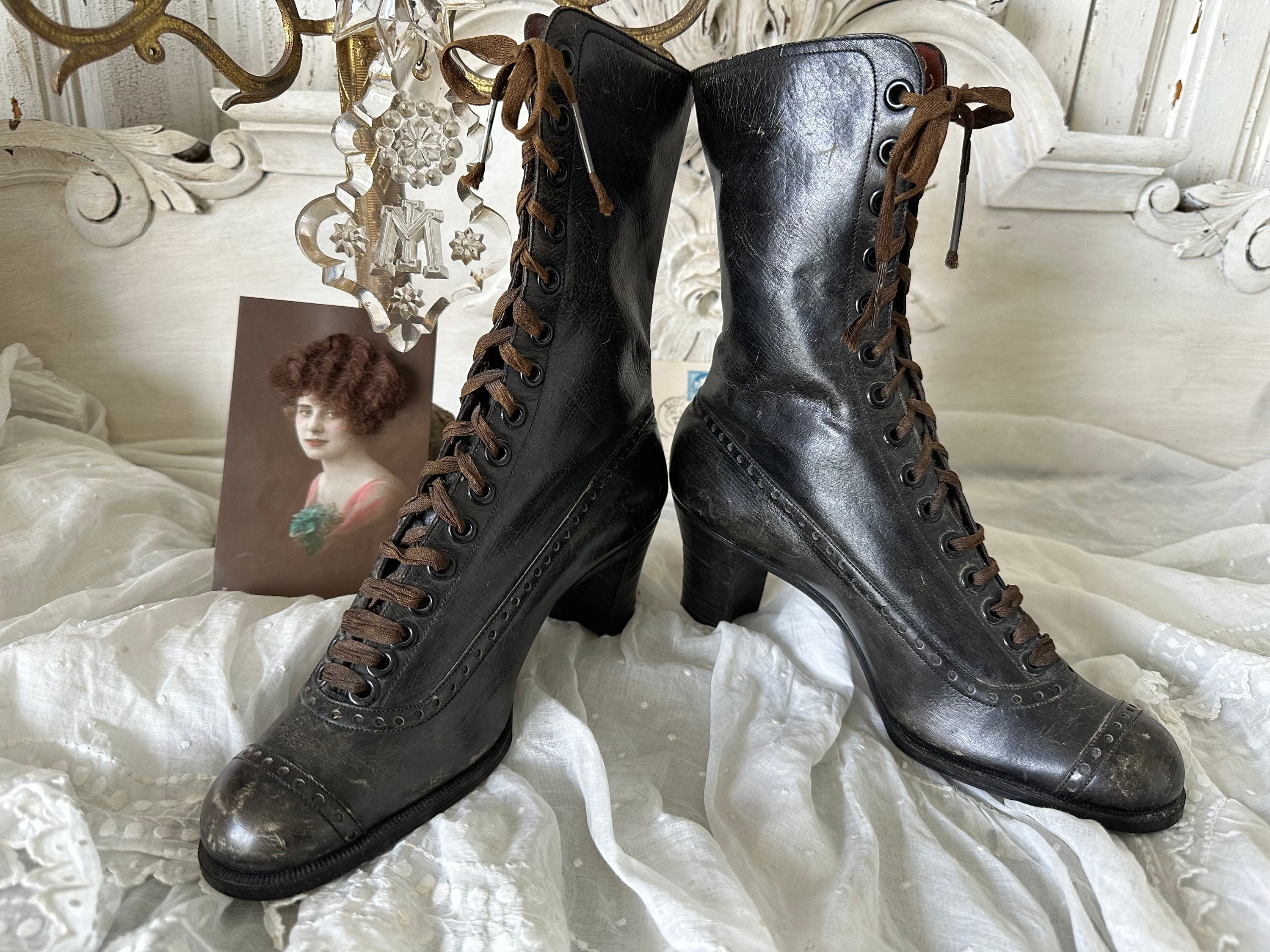 Lace up granny best sale shoes