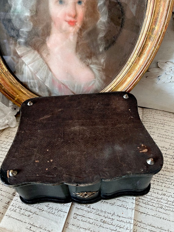 Antique French Napoleon III - Leather Jewelry Box… - image 6