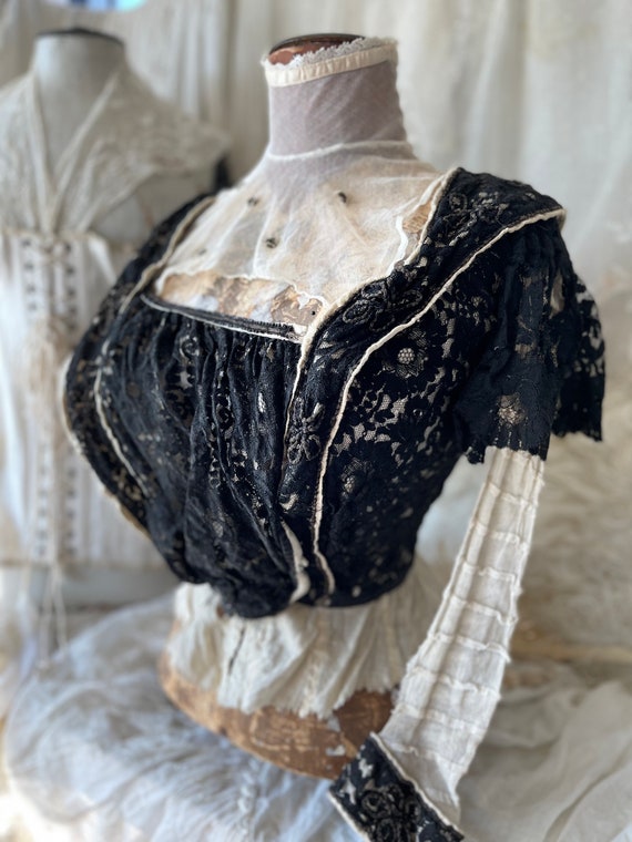 Antique Victorian Bodice Bodice - Robe Ancienne -… - image 5