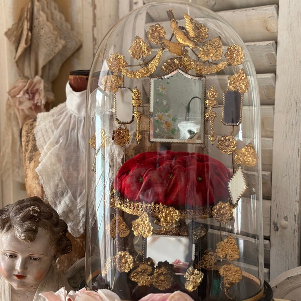 France antique Globe de Mariee Dôme de Mariage Globe de Mariage support de mariage dôme en verre