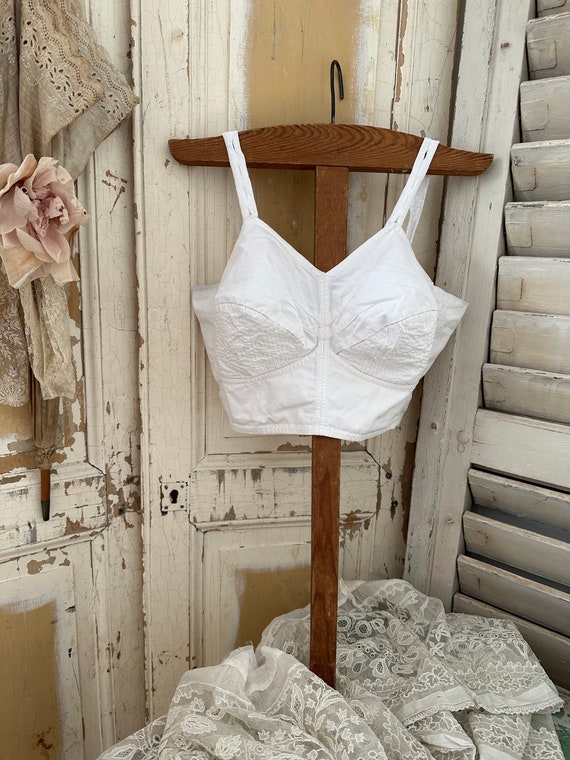 Vintage corset bra, bralette top, brassiere, antiq