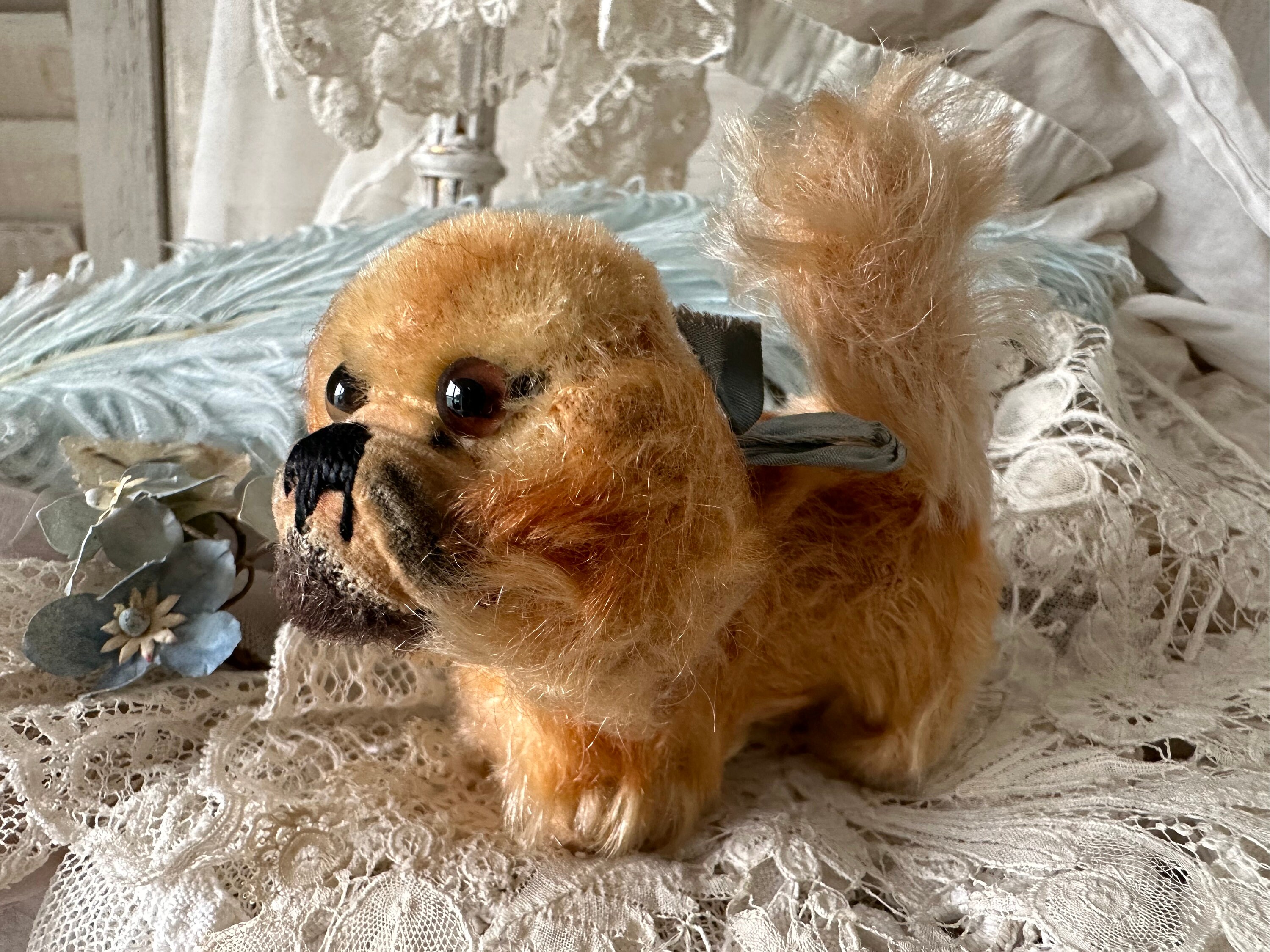 Steiff Dog “peky” – Vintage Pekingese – Ca. 1950s – 10cm