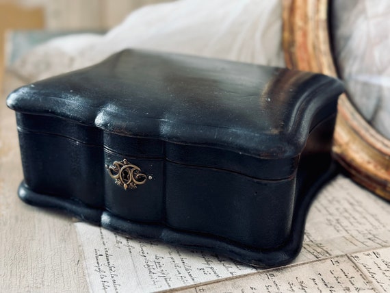 Antique French Napoleon III - Leather Jewelry Box… - image 7
