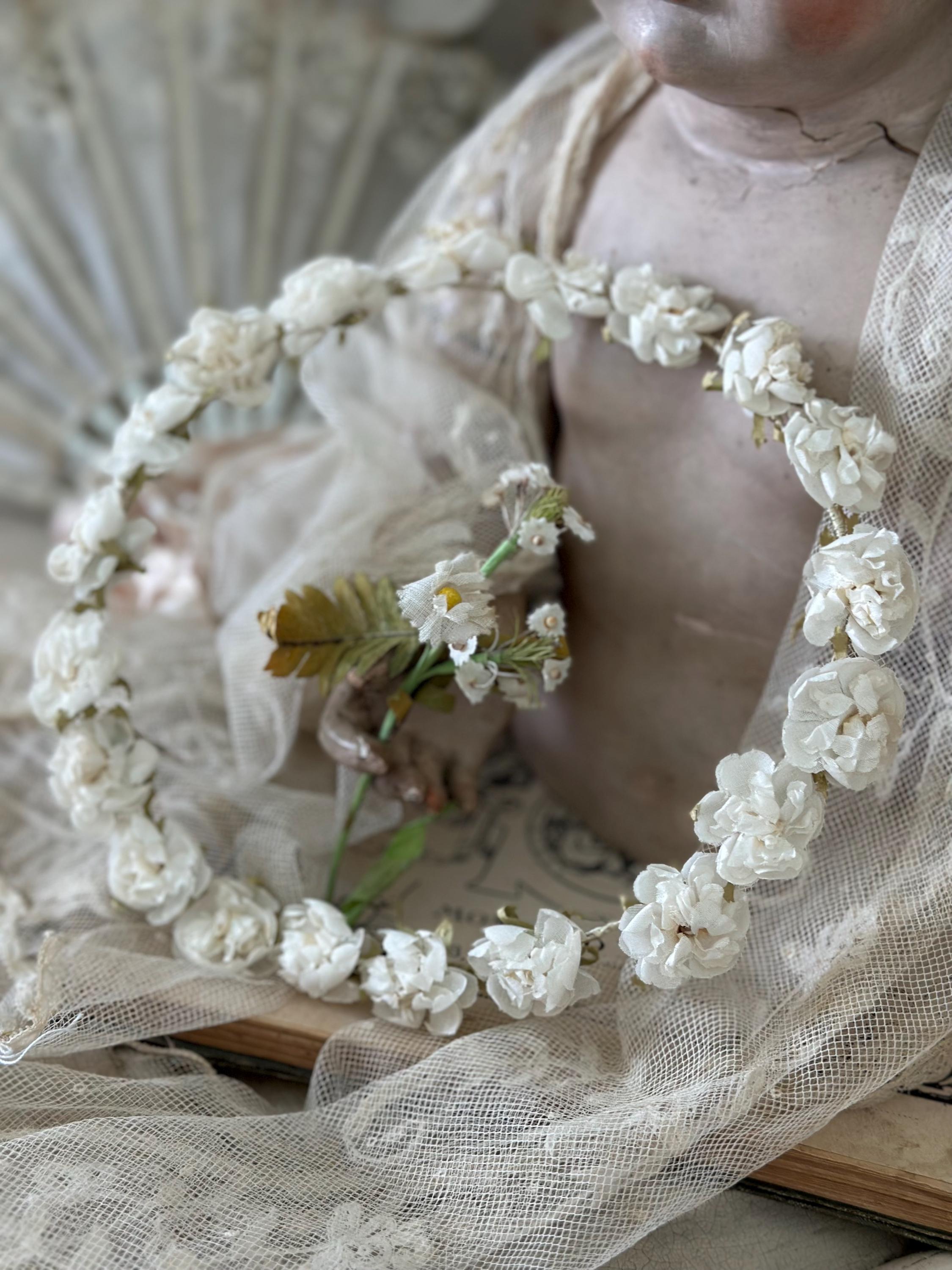 1900年代フランスアンティーク　ウェディング　ヘッドドレス　花冠＊ 1900年代フランスアンティーク ウェディング ヘッドドレス 花冠