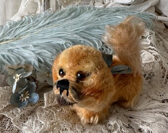 ペキニーズ　　シュタイフのヴィンテージドッグ　ヘッドはジョイント Steiff Dog “peky” – Vintage Pekingese – Ca. 1950s – 10cm