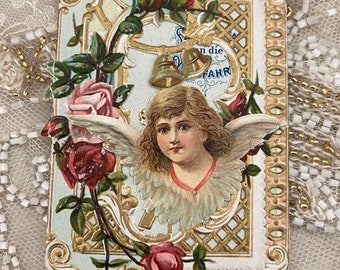 Antique Souvenir Années 1800 Paper Point Angel Paper Art Victorian Austria
