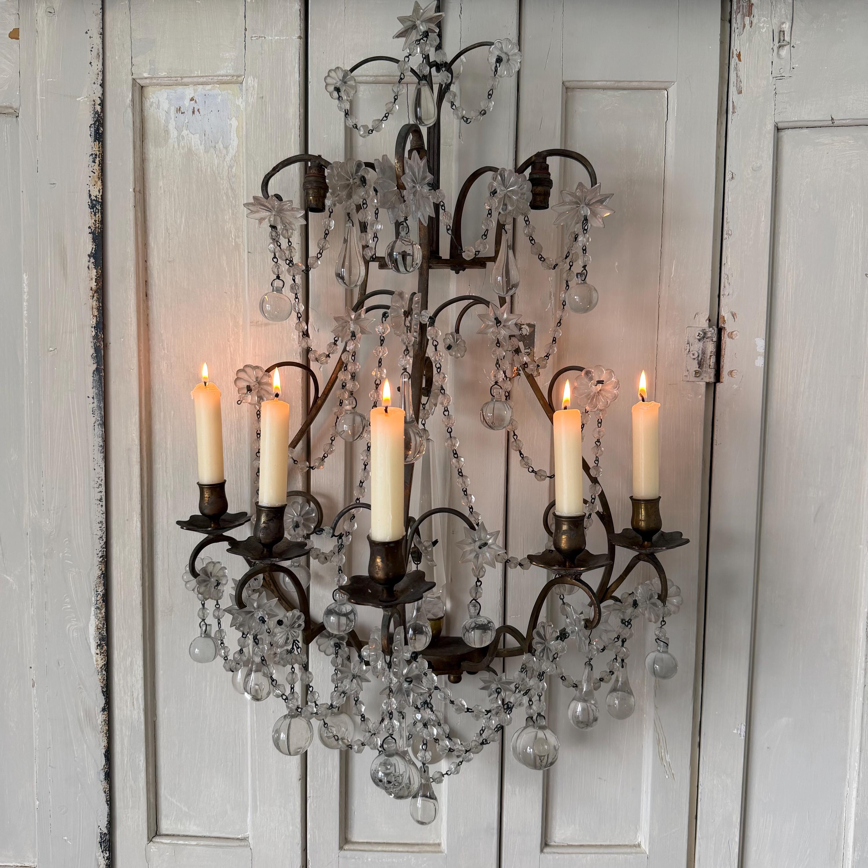 Lustre cristal ancien - Antiquités