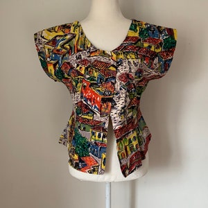 Abstract Print Cotton Top