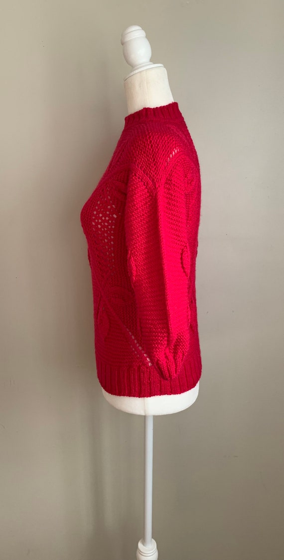 Vintage Pink Hand Knit Sweater - image 3