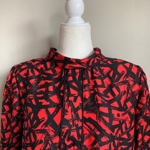 Vintage Red Silk Blouse