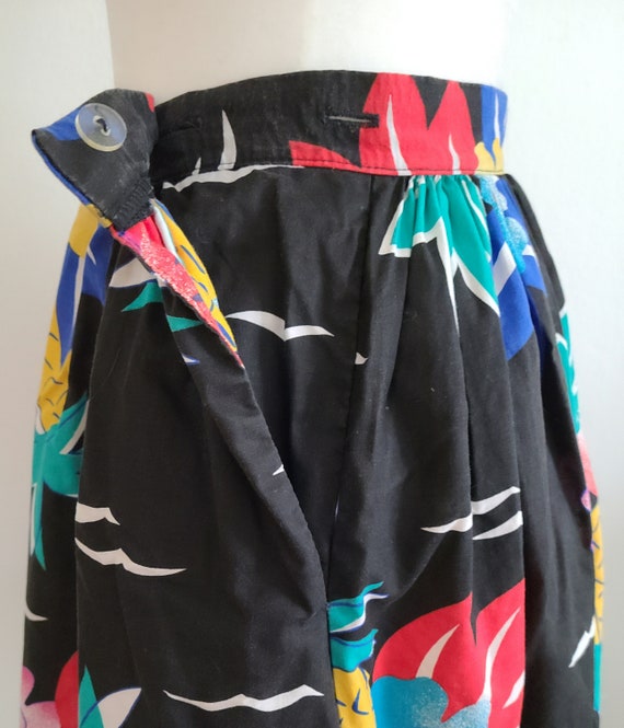 80s Black Midi Skirt - image 2