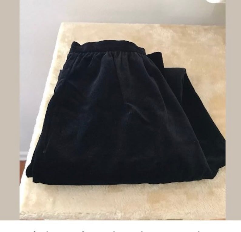 Halston Black velvet high waisted pants.