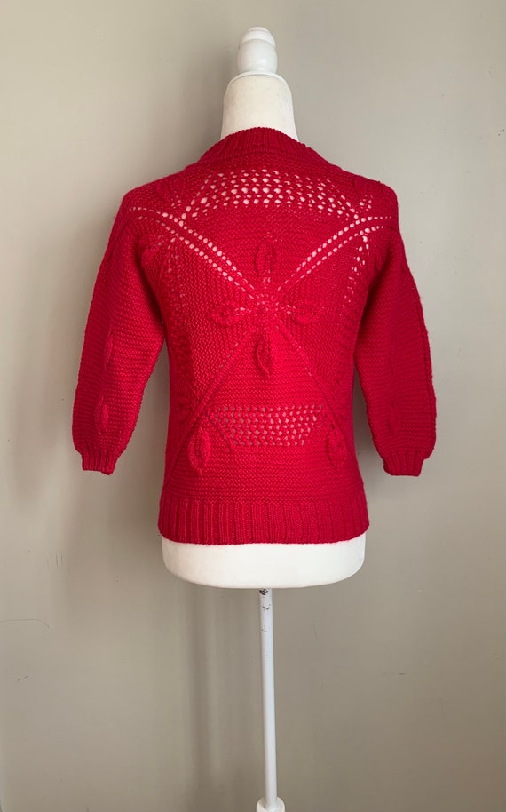 Vintage Pink Hand Knit Sweater - image 4