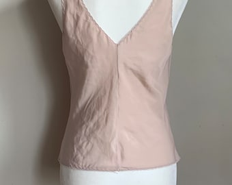 Vintage Cream Camisole: Scalloped V Neck