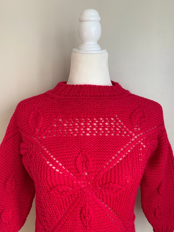 Vintage Pink Hand Knit Sweater - image 1