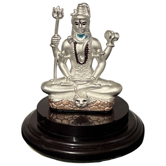 Figurines Sculpture Art & Collectibles Murti Statue Figurine 01 999 Pure Silver Lord Shiva Idol