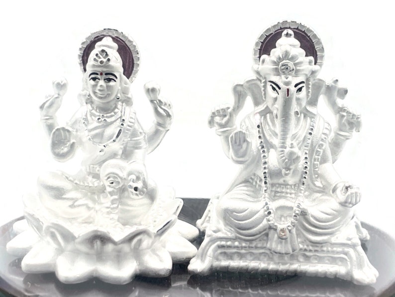 999 Pure Silver Ganesh & Lakshmi / Laxmi Idol / Statue / Murti Etsy UK