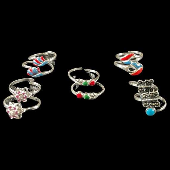925 Sterling Silver Toe-rings (Pack of 5 Pairs)- Set #14