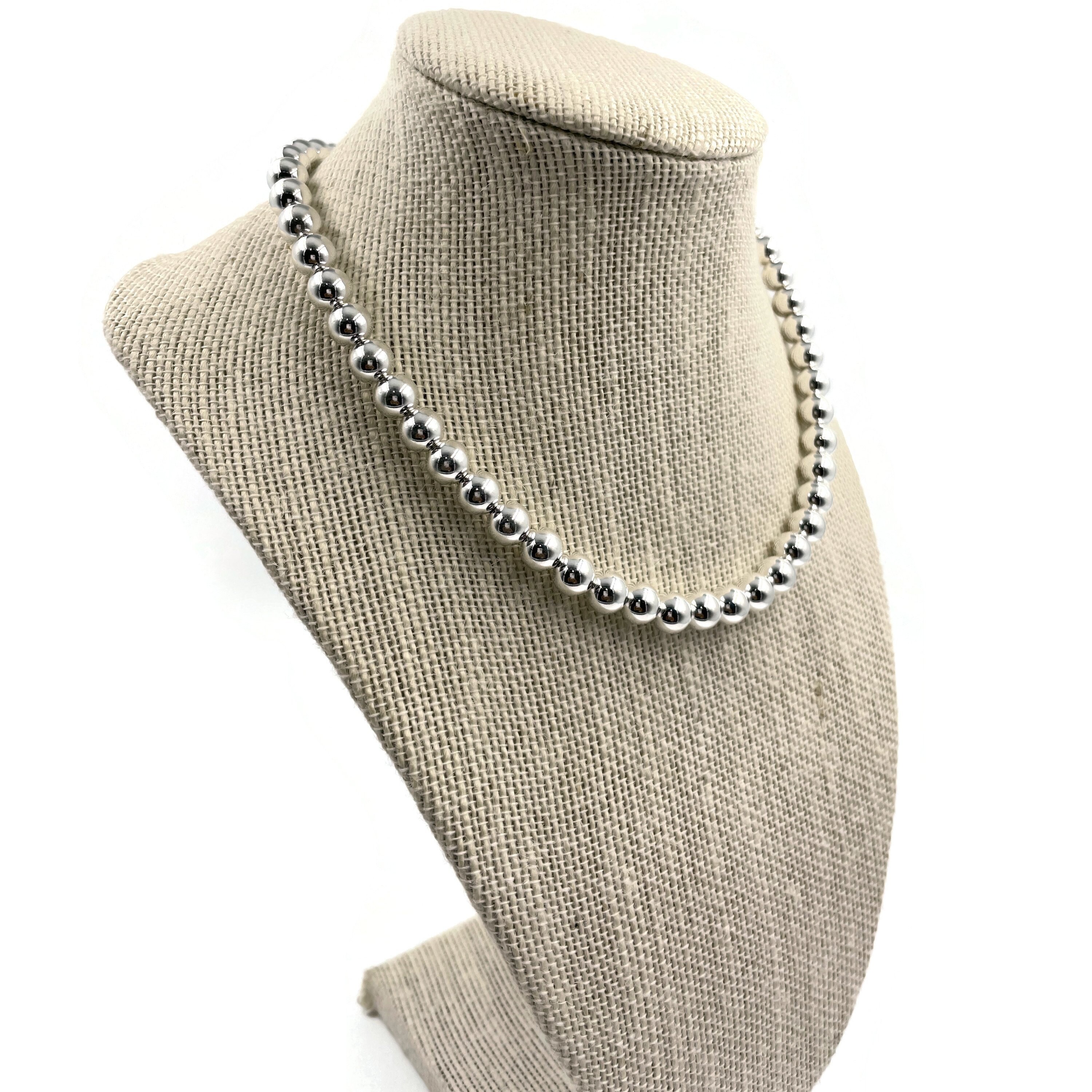 925 Sterling Silver 5 MM Beaded Ball Necklace - Design#08 - Etsy 925 Sterling Silver 5 MM Beaded Ball Necklace - Design#08 - Etsy