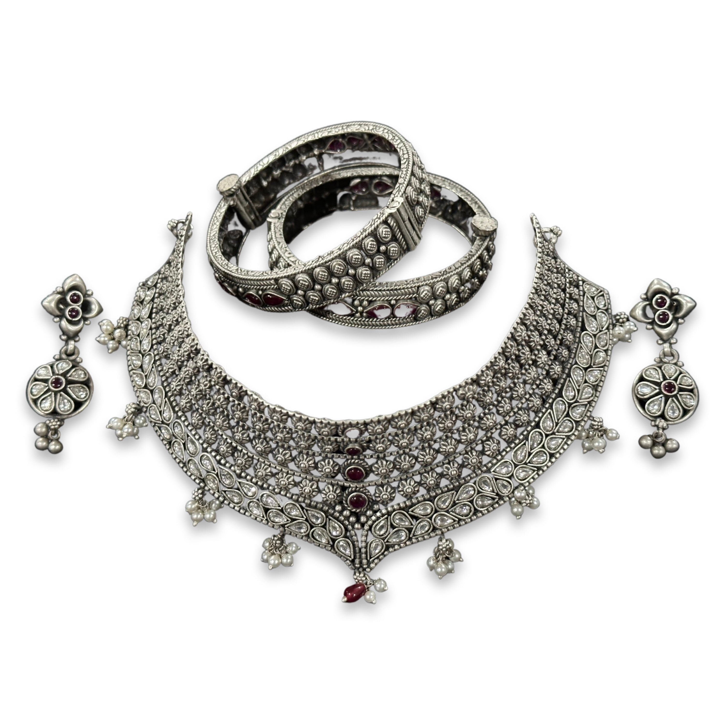 925 Sterling Silver Designer Necklace Set - Design#03 - Etsy