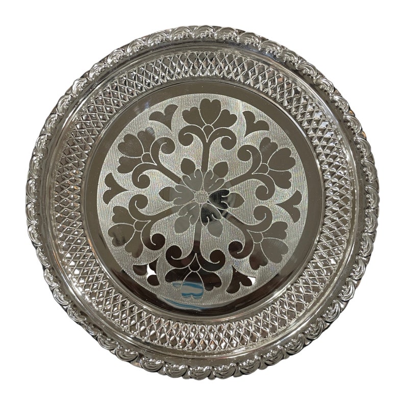 925 Sterling Silver Hallmarked Designer SMALL Puja Plate Style04 image 1
